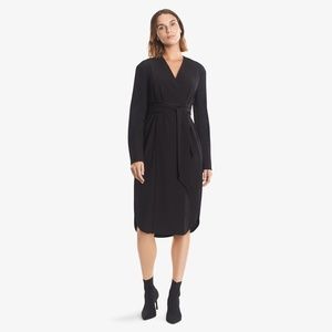 MM Lafleur Black Crepe Gosia Wrap Dress Size 6